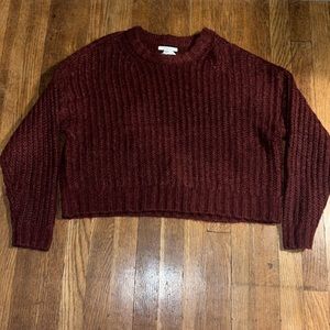 American Eagle Maroon Sweater (cropped)